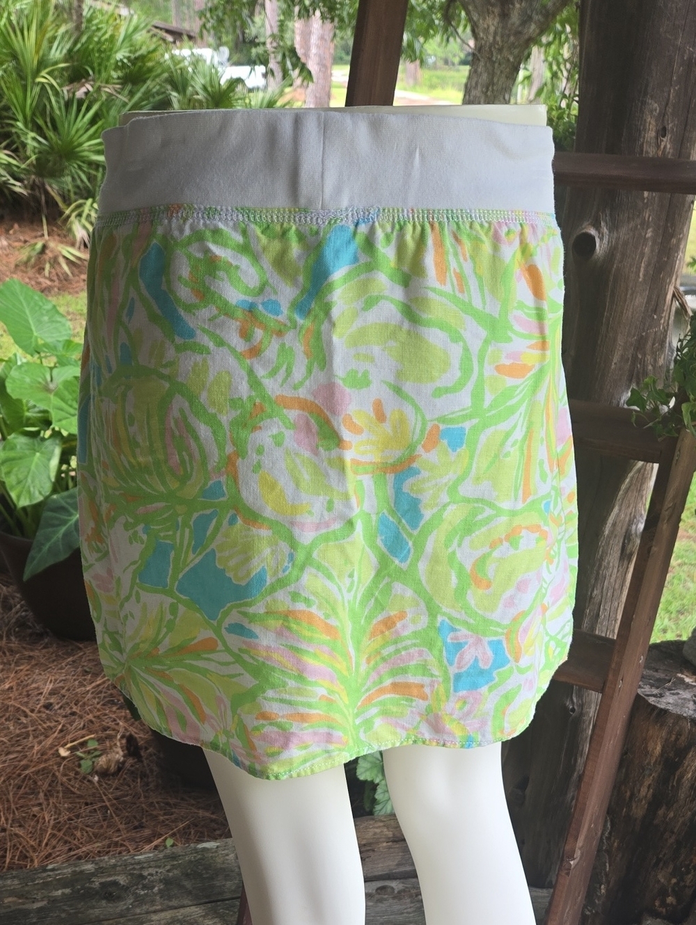 Lilly Pulitzer Hayden Elephant Ear Print Linen Mini Skirt Size Large - Picture 4 of 9